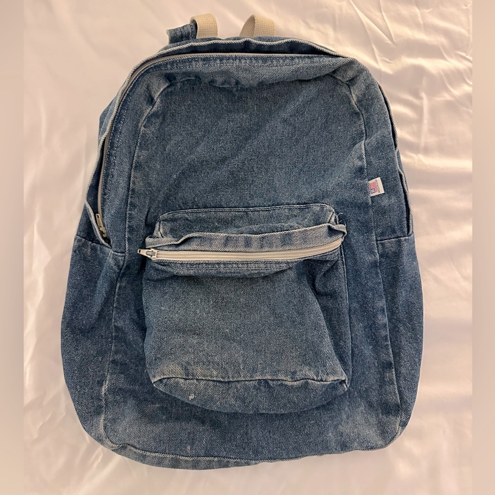 American apparel denim backpack